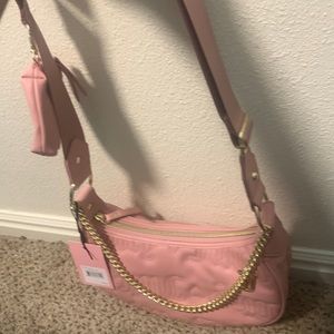 BNWOT!!! Juicy Couture Quilted Taffy Pink Juicy Puff Half Moon Crossbody purse!